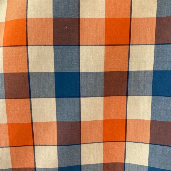 Southern Pines Plaid Shirt Button Down Orange Blue XXL - Picture 3 of 6